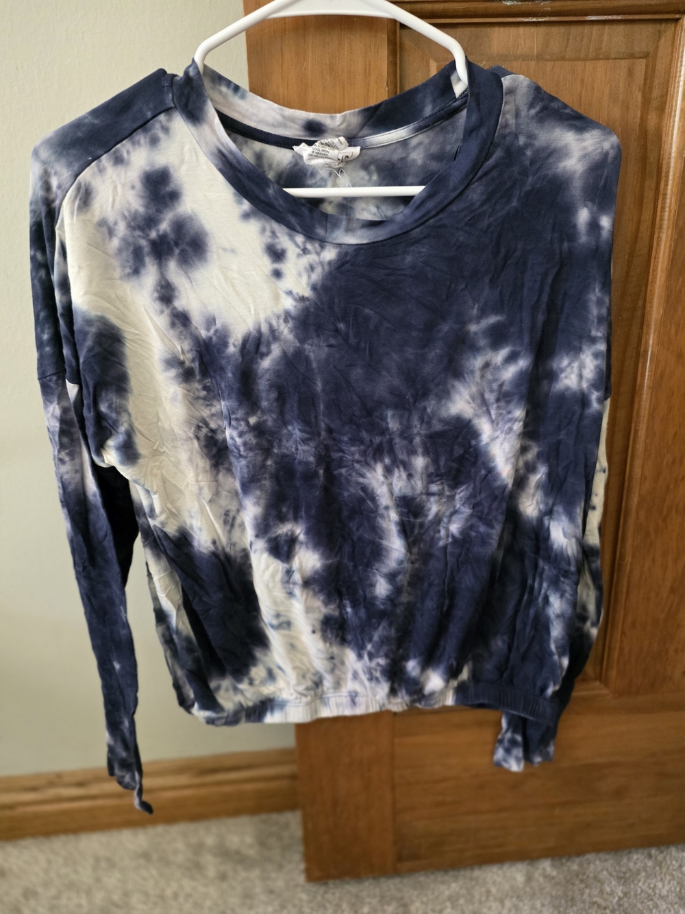 For The Republic Navy & White Tie-Dye Crewneck Sweatshirt